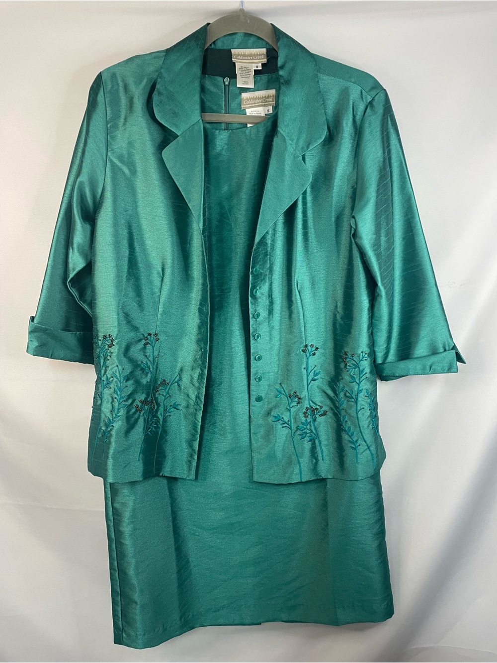 Coldwater Creek dress/suit set! Beautiful teal with embroidery. Measurements ⬇️